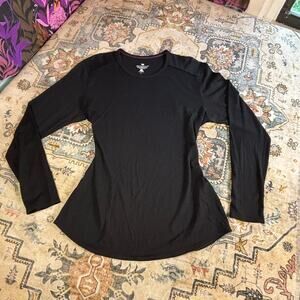 Segments Merino Wool Base Layer Long Sleeve Women's Top Black Warm Winter Shirt